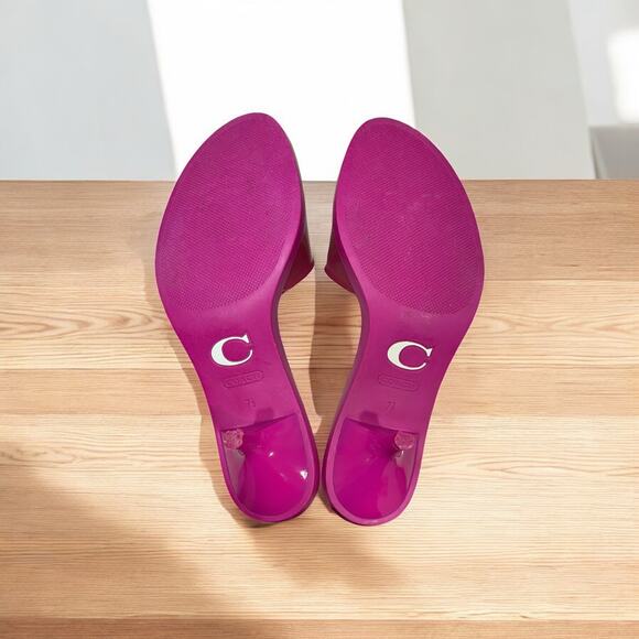 Y2K Coach A0065 Nichelle Signature Scribble Jelly Kitten Heel Shoe Size 7.5 - Picture 4 of 8